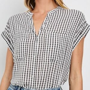 Black and White Checkered Women's Top